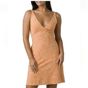 Prana Women's June Lake Dress, Baked Apricot Shadow, Orange, Size L